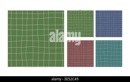 Aged Patina Hand Drawn Grid Pattern Moss Weathered Surface - Tileable Surface Pattern with Authentic Handdrawn Character and Detail Presenting Stock Vector