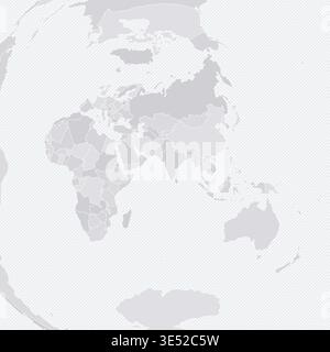 Customizable Wireframe World Map from Mumbai - Azimuthal Equidistant Stock Vector