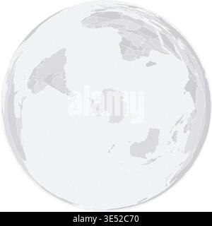 Customizable World Map from South Pole - Azimuthal Equal-Area Stock Vector