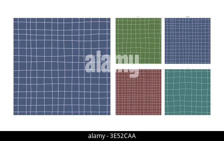 Aged Patina Hand Drawn Grid Pattern Slate Weathered Surface - Repeating Crosshatch Tile for Wallpaper Fabric and Packaging Application with Natural Stock Vector