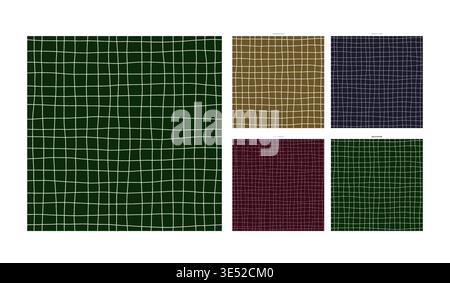 Luxury Silk Weave Hand Drawn Grid Material Absinthe Palette - Seamless Tileable Ground for Textile Wallpaper Wrapping Paper Design with Distinctive Stock Vector
