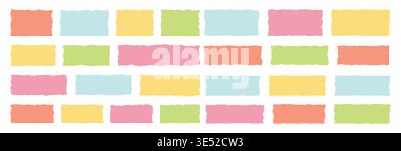 Shape rectangle frame with paper vector jagged and edge banner grunge. Border box background with rough shape label and illustration set silhouette Stock Vector