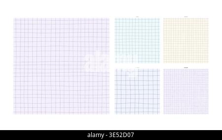 Luminous Hand Drawn Grid Material in Violet Aurora Palette - Repeating Crosshatch Tile for Wallpaper Fabric and Packaging Application Displaying Stock Vector