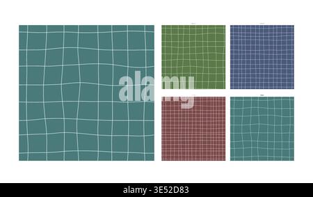 Aged Patina Hand Drawn Grid Design Teal Weathered Surface - Tileable Surface Pattern with Authentic Handdrawn Character and Fidelity Featuring Stock Vector