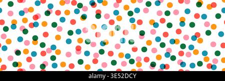 multicolored polka dot confetti seamless pattern vector illustration Stock Vector