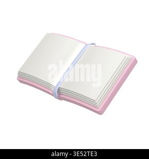 Open book with a bookmark on white background. 3d illustration Stock Photo