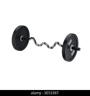 EZ barbell with plates with sign 20 kg on them, 3d render Stock Photo