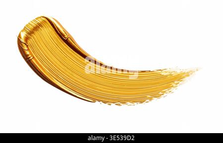 Luxury Golden Brush Stroke Texture Isolated on White Background. Stock Vector