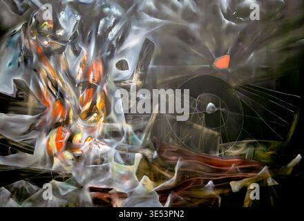 Partial image of The Disasters of Mysticism (Los desastres del misticismo) 1942 painting by Roberto Matta in the MALBA Museum, Buenos Aires, Argentina Stock Photo