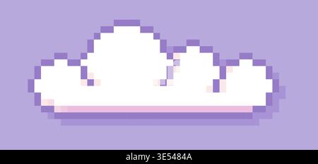 Pixel game art cute cloud. Stock Vector