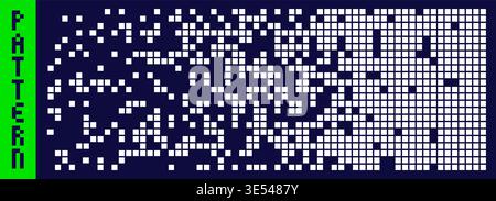 Pixel art white scattered pattern. Stock Vector