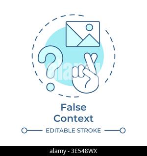False context soft blue concept icon Stock Vector