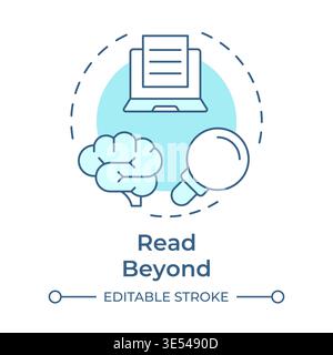 Read beyond soft blue concept icon Stock Vector
