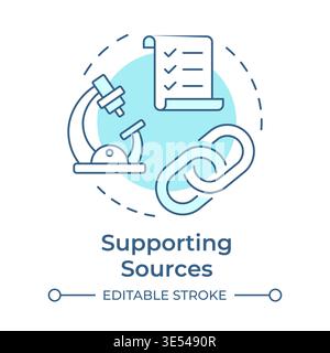Supporting sources soft blue concept icon Stock Vector