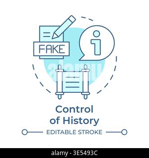 Control of history soft blue concept icon Stock Vector