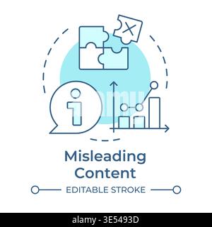 Misleading content soft blue concept icon Stock Vector