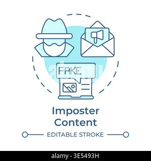 Imposter content soft blue concept icon Stock Vector