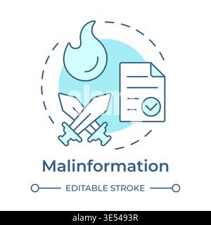 Malinformation soft blue concept icon Stock Vector