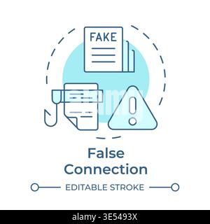 False connection soft blue concept icon Stock Vector