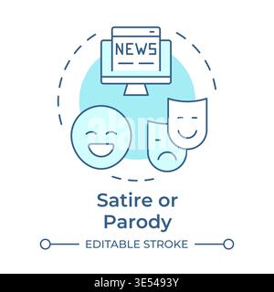 Satire or parody soft blue concept icon Stock Vector