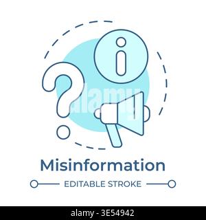 Misinformation soft blue concept icon Stock Vector