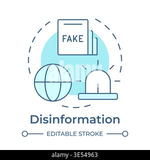 Disinformation soft blue concept icon Stock Vector
