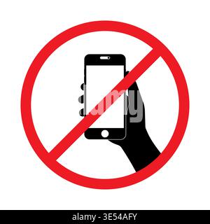 No Cell Phone. No Mobile Phone Sign. Phone Not Allowed. No texting or Calling. Vector Illustration. Stock Vector
