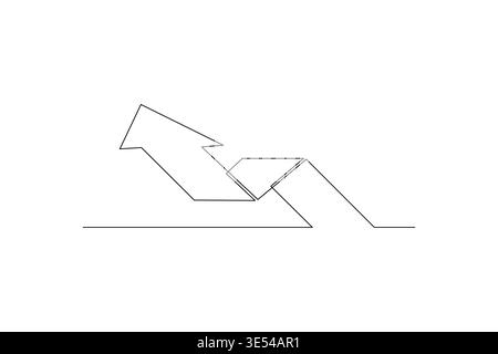 Shield with check mark continuous one line drawing on white background Stock Vector