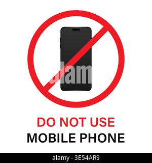 No Cell Phone. No Mobile Phone Sign. Phone Not Allowed. No texting or Calling. Vector Illustration. Stock Vector