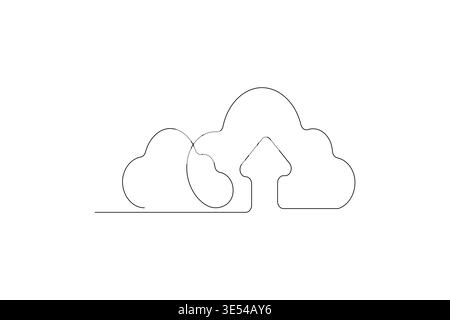 Shield with check mark continuous one line drawing on white background Stock Vector
