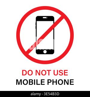No Cell Phone. No Mobile Phone Sign. Phone Not Allowed. No texting or Calling. Vector Illustration. Stock Vector
