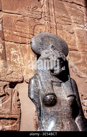 Statue of the Lion Goddess Sekhmet, Temple of Hathor, Dandara, Egypt ...