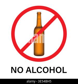 No Alcohol Sign. Vector Illustration. Stock Vector