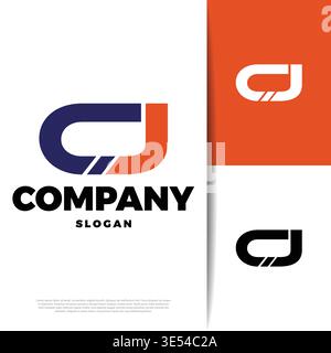 Modern initial letter CJ icon design featuring clean typography, minimal style, and professional branding concept suitable for logo, business identity Stock Vector