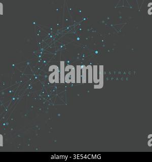 Digital Constellation Abstract Network in Space. Vector background Stock Vector