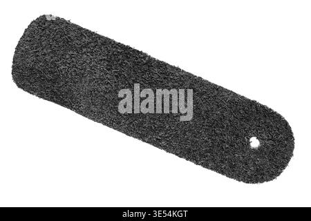 Black suede blank patch isolated on white background Stock Photo