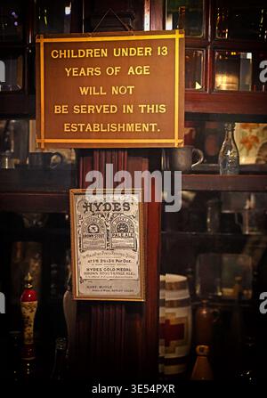 Hydes beers pub No under 13s, United Kingdom. Stock Photo