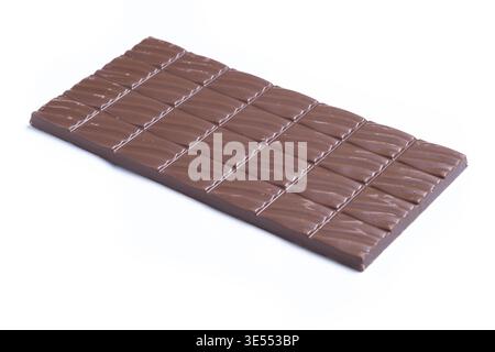 Milk chocolate bar isolated on white background Stock Photo