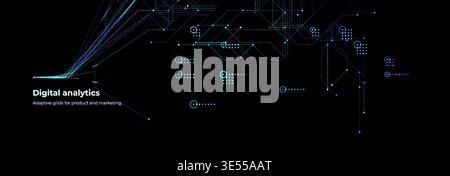 AI Neural Network Business Analytics Artificial Intelligence Background, Big Data Transform Technology, Data Science Machine Learning. Analyzing Stock Vector