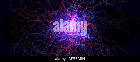 Ai Neural Network Synapse Data Quantum Electricity Energy Cyber Connectivity Abstract Technology Digital Signal Innovation Algorithm Deep Analytics Stock Vector