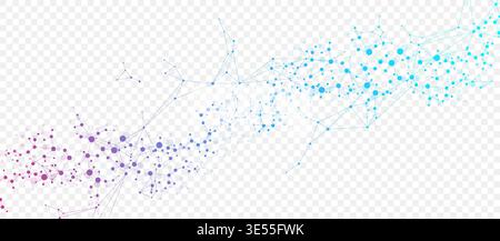 Structure molecule and communication. Dna, atom, neurons. Scientific concept for your design. Connected lines with dots. Medical, technology Stock Vector