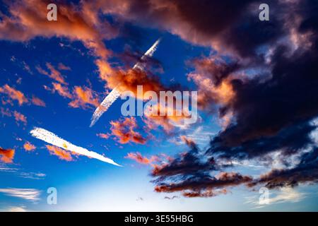 Dramatic skies with ominous clouds. Stock Photo