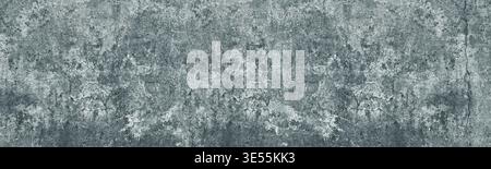 Old cracked concrete wall panoramic texture. Weathered cement construction. Large grunge background Stock Photo