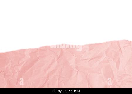 Soft pink torn paper texture with white copy space. Soft pastel background for branding, beauty products, greeting cards, and social media design. Stock Photo
