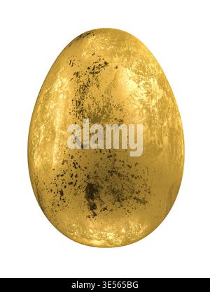Golden egg 3d isolated on transparent background Stock Photo