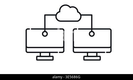 Cloud computing connection icon Stock Vector