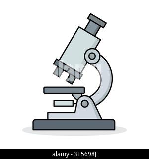 Professional laboratory microscope for scientific research and medical analysis vector illustration Stock Vector