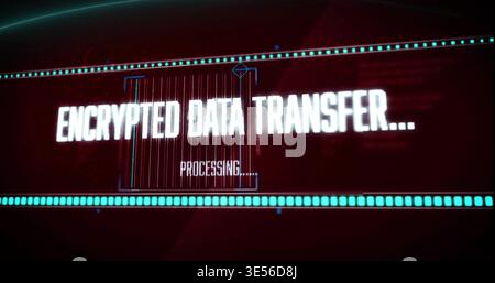 Displaying central ENCRYPTED DATA TRANSFER Stock Photo