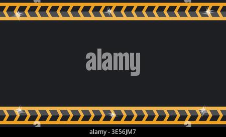 Clean and simple under construction themed background featuring flat black and yellow color with plenty empty space for text. Stock Vector