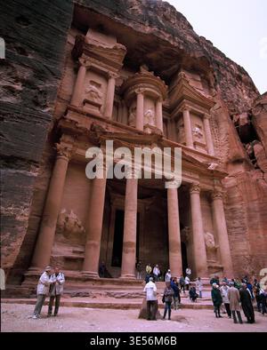 Jordan. Ma'an Governorate. Petra Ruins. Al-Khazneh (The Treasury) Stock Photo